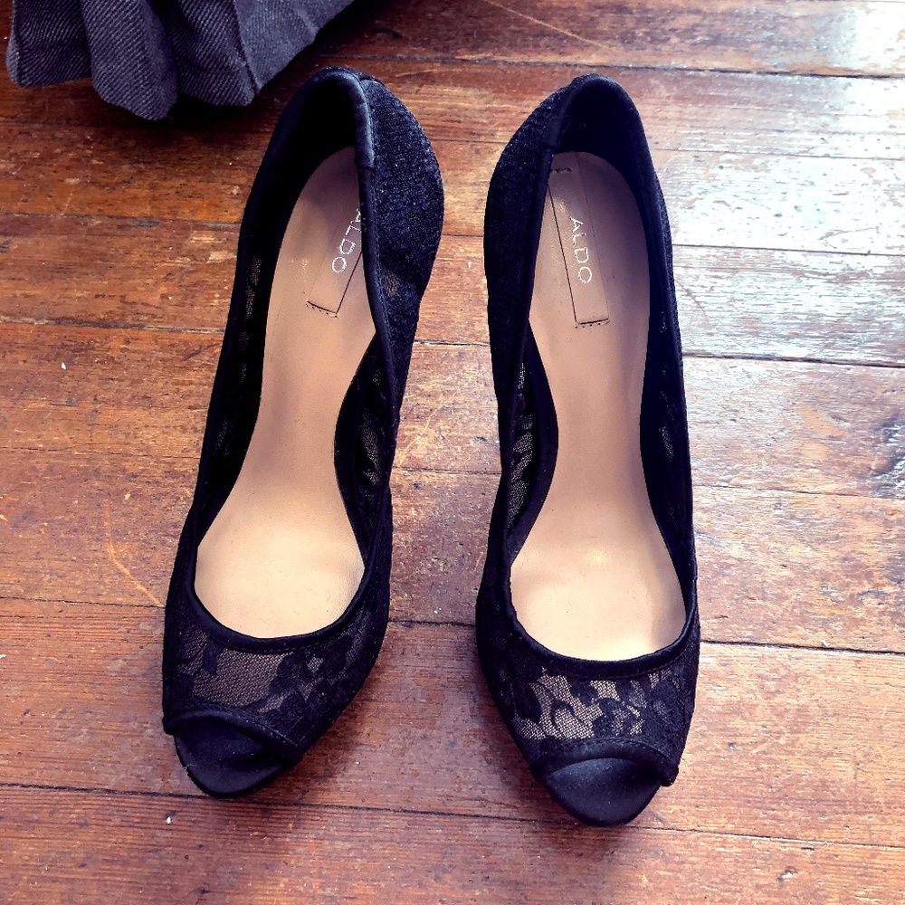 Aldo Lace Peep-Toe Pumps